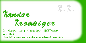 nandor krompiger business card